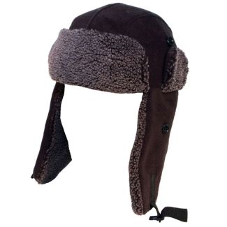 Black Anti-Pilling Fleece Trapper Hat 