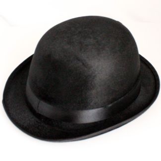 Black Velour Bowler Hat