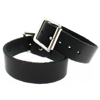 Wholesale Black Plain Leather Wristband (2cm)