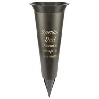 Graveside Flower Vase – Special Dad Tribute (Black)