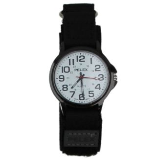Wholesale Pelex Men's Classic Velcro Strap Watch - Black/White