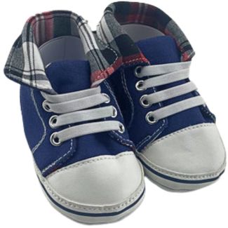 Turn-Over Baby Shoes – Navy (0–6 Months