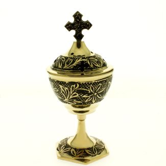 Brass Burner With Cross 6.5 inch