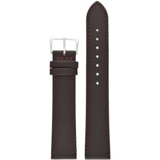 Brown Extra Long Leather Watch Straps With Silver Buckles - 22mm