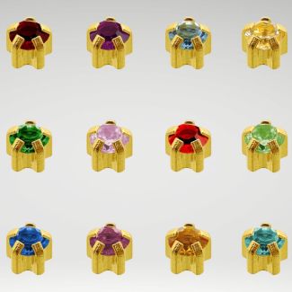 Caflon Blu Regular Clawset Ear Piercing Studs - Assorted Birthstones
