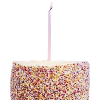 Skinny Candles & Holders 12pcs - Pink (95x5mm)