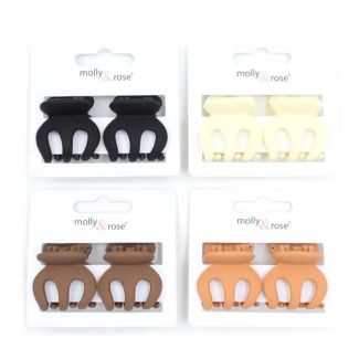 2pcs Matte Octopus Mini Hair Clamps - Assorted - 3cm