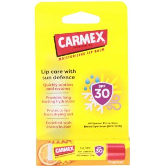 Carmex Moisturising SPF 30 Lip Balm Stick - Tropical (4.25g)