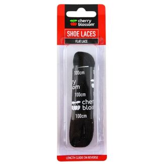Cherry Blossom Flat Shoelace (100cm) - Black