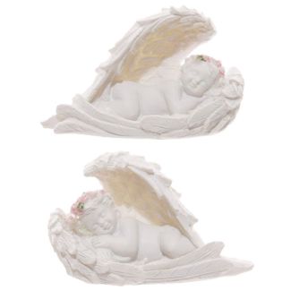 Wholesale Cherubs Sleeping in Wings with Pink Roses 4cm 