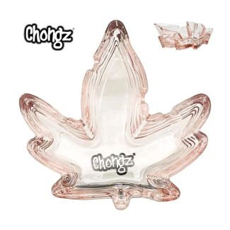 Chongz Leaf Shaped Glass Ashtray – Light Pink