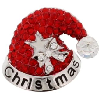 Christmas Hat Brooch With Star (3.5x3cm)