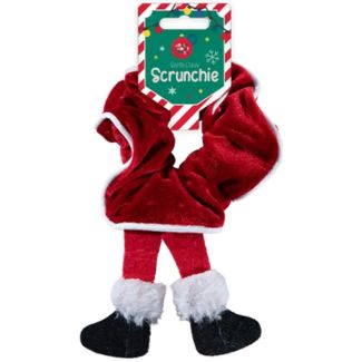 Christmas Santa Scrunchie with Santa Legs - 11.5cm