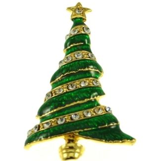 Christmas Tree Design Brooch - (5.5x3cm)