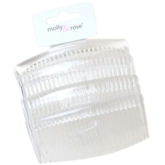 4pcs Clear French Side Hair Combs - 9cm