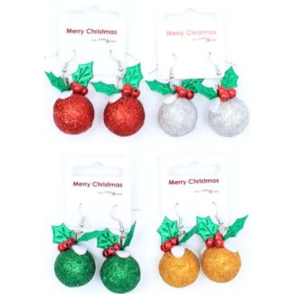 Earrings with Christmas Pudding - Assorted