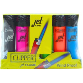 Clipper Jet Flame Refillable Adjustable Lighter – Assorted Colours