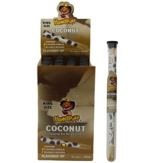 HoneyPuff Coconut King Size Flavoured Pre Rolled Cones 3pcs + Wood Tip - 24 pack