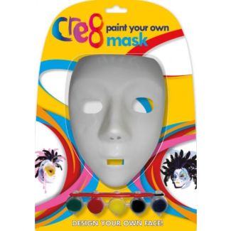 Cre8 Paint Your Own Mask Set with Mask, Paints, Brush and Elastic