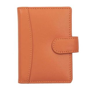 Leather Credit Card Holder RFID Protected - Orange