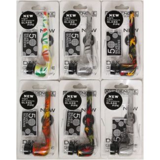 D&K Printed Glass Pipe with Silver Screen- Assorted