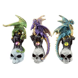 Wholesale Dark Legends Gemstone Skull Dragon Figurine - 10.5cm 