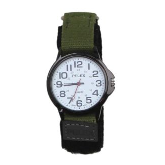 Wholesale Pelex Men's Classic Velcro Strap Watch - White/ Dark Green