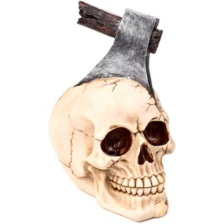 Decorative Skull Ornament with Axe - 18cm