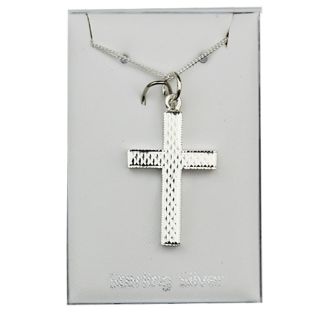 Wholesale Sterling Silver Diamond Cut Cross Design Necklace (23mm)
