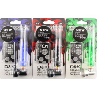 DK Skull Design Glass Pipe - Assorted (9cm)