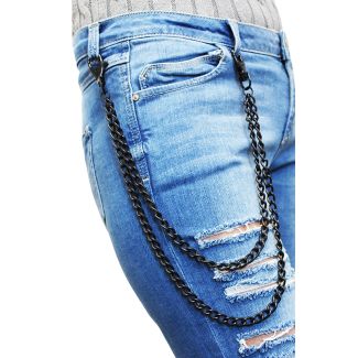 Double Metal Chain Lightweight With Double Hooks - Black