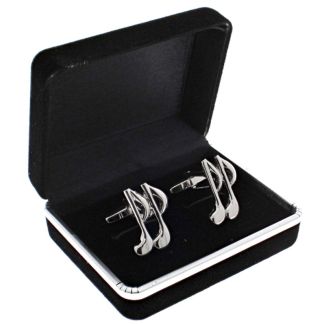 Wholesale Gents Silver Cufflinks - Double Quaver 