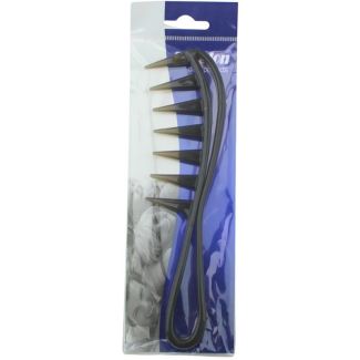 Duralon Wide Tooth Hair Comb with Pointed Teeth - Black - 18.5cm