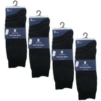 Men's Tom Franks Black Ankle Socks (3 Pack) - Black