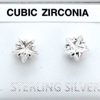 Wholesale Sterling Silver Star Shaped CZ Stud-7mm