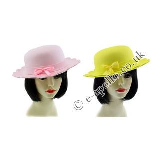 Flower Shape Easter Bonnet with Bow - Assorted Colours (Pack of 12)