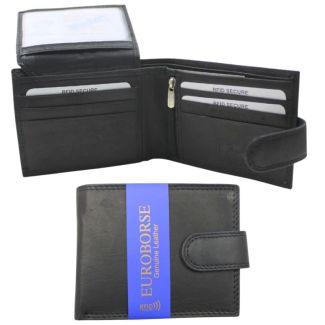 Men's Genuine Leather RFID Protected Wallet - Black