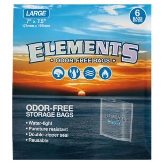Elements Clear Large Odor Free  Zip Lock Storage Bag - 6pcs - 7" x 7.5"