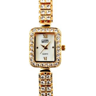 Eton Ladies Square Case Bracelet Watch – Gold