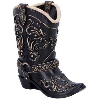 Cowboy Boot Pen Holder Desk Ornament – 17cm