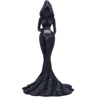 Faceless Hooded Woman Figurine Holding Skull – 20cm
