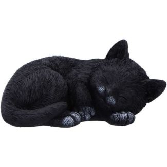 Feline Dream Sleeping Black Cat Figurine – (11.3cm)