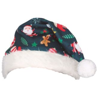 Green Printed Christmas Hat