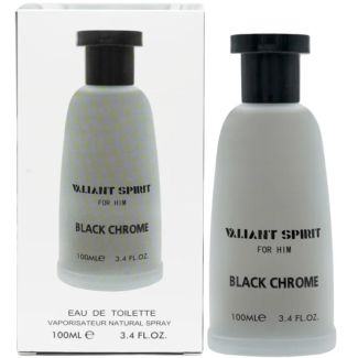 Fine Perfumery Men's EDT Perfume - Valiant Spirit Black Chrome (100ml)