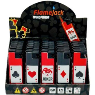 FlameJack Metal Windproof Lighter Joker Playing Card Design - Assorted