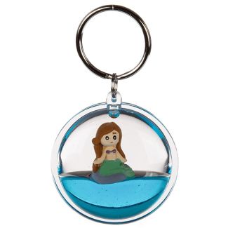 Floating Mermaid Metal Keyring