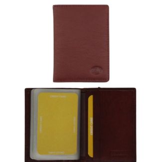 Florentino Bifold Genuine Leather Credit Card Holder- Bordo