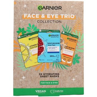 Garnier Face & Eye Trio Collection Sheet Mask Gift Set 