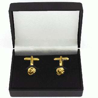 Gents Silver Cufflinks - Love Knot Design Gold