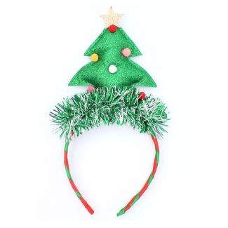 Glitter Christmas Tree With Tinsel Aliceband